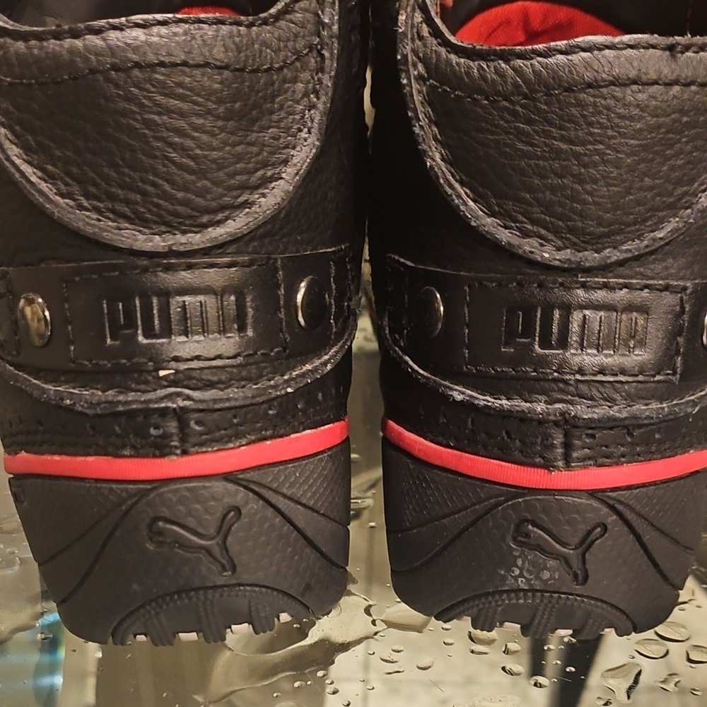Puma Black and Gold High-Top Sneakers - Picture 2 of 9